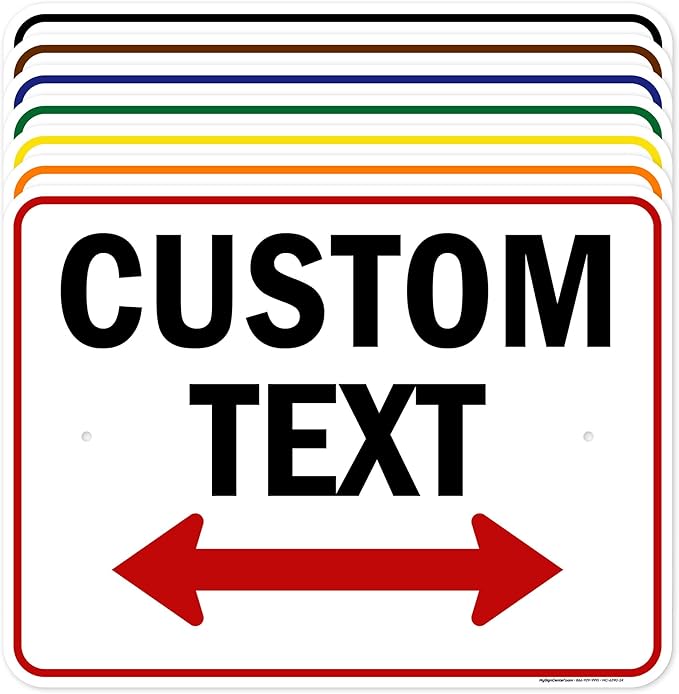Custom Arrow, Custom Directional Sign, Two Way Arrow, 18x24 Inches, Rust Free by MySignCenter