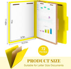 Skyygemm 72 Pcs Classification Folders Letter Size, 1 Divider Pressboard File - Image 2