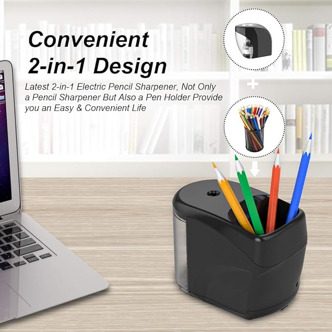 Electric Pencil Sharpener Heavy-Duty Helical Blade Sharpener - Image 2