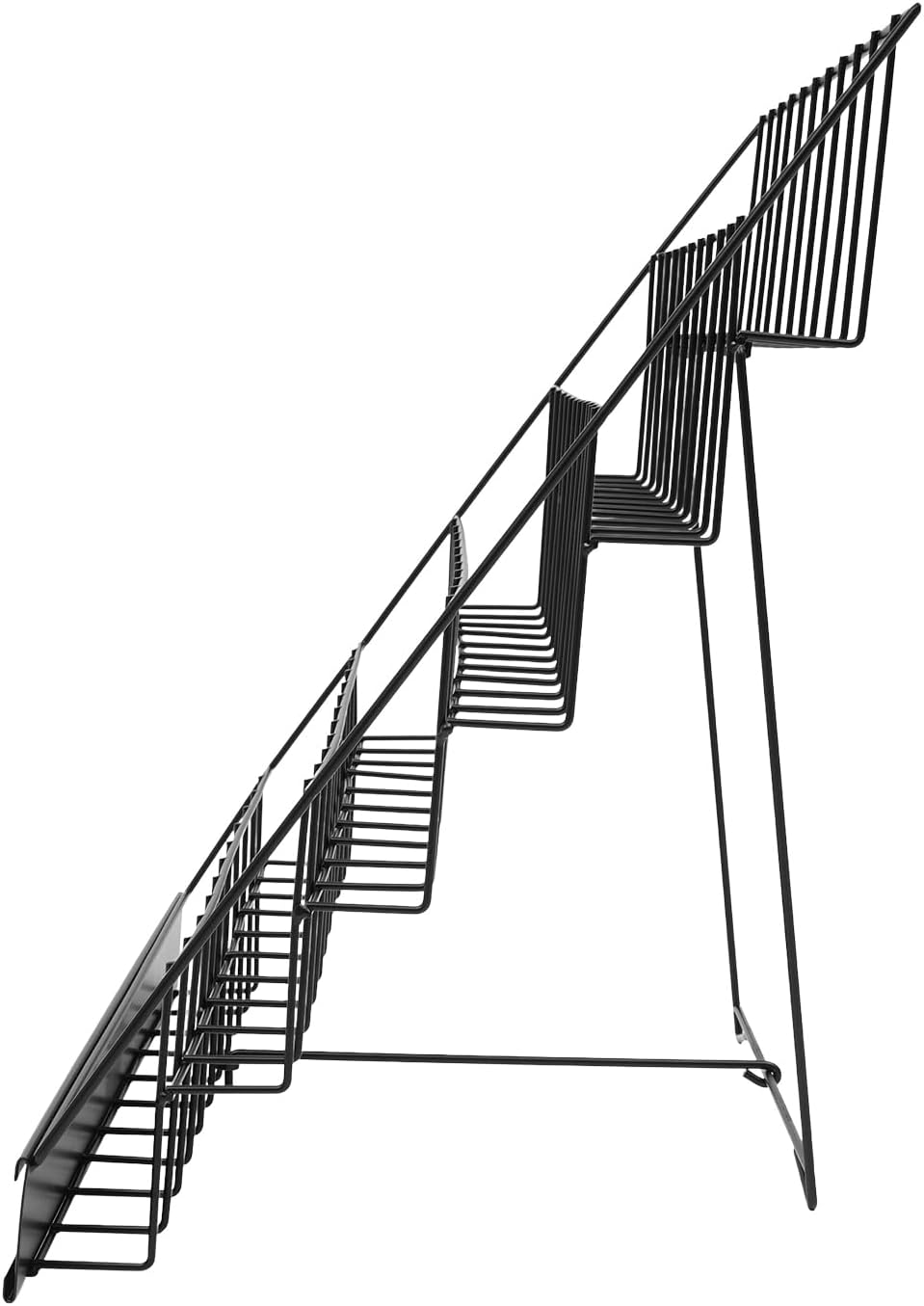 6 Tier Wire Book Display Rack Shelf, Black Book Signing Rack Tabletop Magazin...