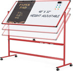Rolling Whiteboard, 48x32 Inches Dry Erase Board by Tankee