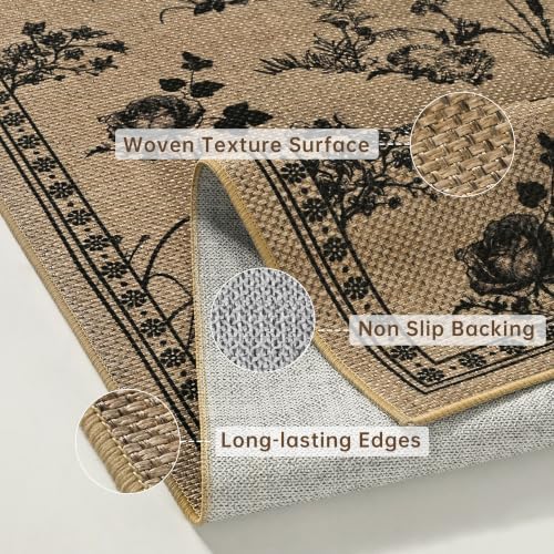 dweike easy jute non slip runner rug, 2x6, package contents