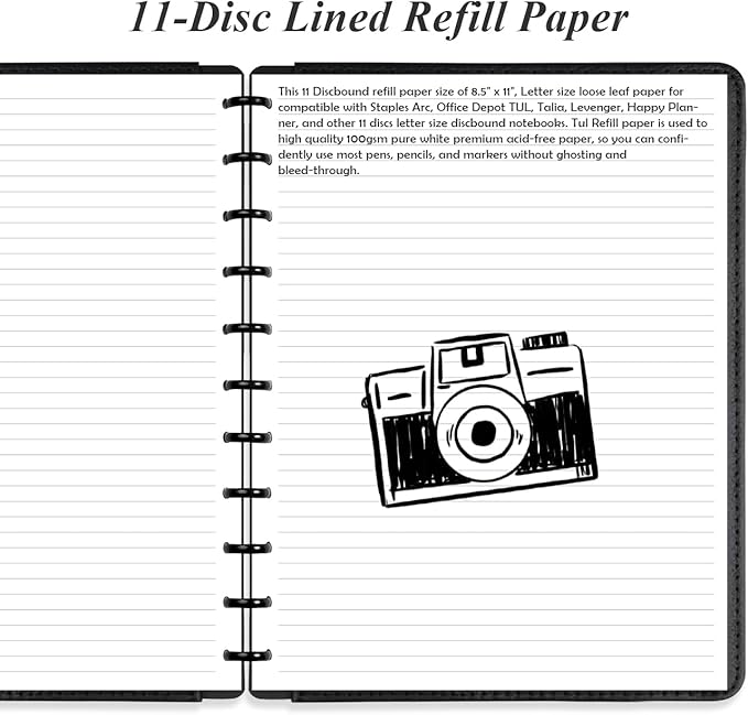 Letter Size Discbound Refill Paper, 11 Disc Paper Refill - Image 2