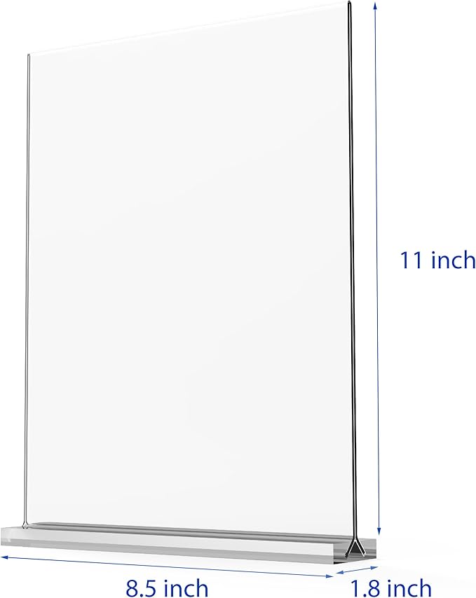 newnewshow 8.5x11 Acrylic Sign Holder 3 Pack Vertical Double-Sided Display - Image 2