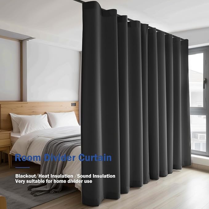Cbsroro Room Divider Blackout Curtain Track Curtains Wall Dividers Panels Screen - Image 6