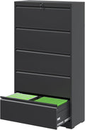 FLIXELIO 5 Drawer File Cabinets, Metal Office Storage Filing Cabinet by FLIXELIO