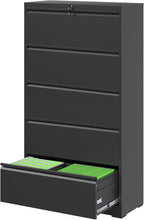 FLIXELIO 5 Drawer File Cabinets, Metal Office Storage Filing Cabinet by FLIXELIO