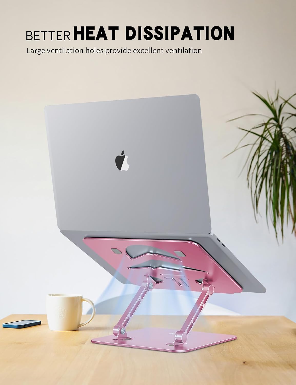 Z-Shaped Laptop Stand for Desk Fits 10"-16" Notebook, Puce Pink