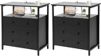 Edbuosy 3 Wooden Drawers Nightstand, 27 Inch Wide Night Stand Set 2 by Edbuosy