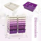 LDAILY 12 Drawer Rolling Storage Cart, Craft Cart Organizer on Wheels - Image 3