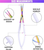 Cross Edge Spring Scissors 5 Inch straight Stainless-Steel Precision Eyebrow & - Image 6