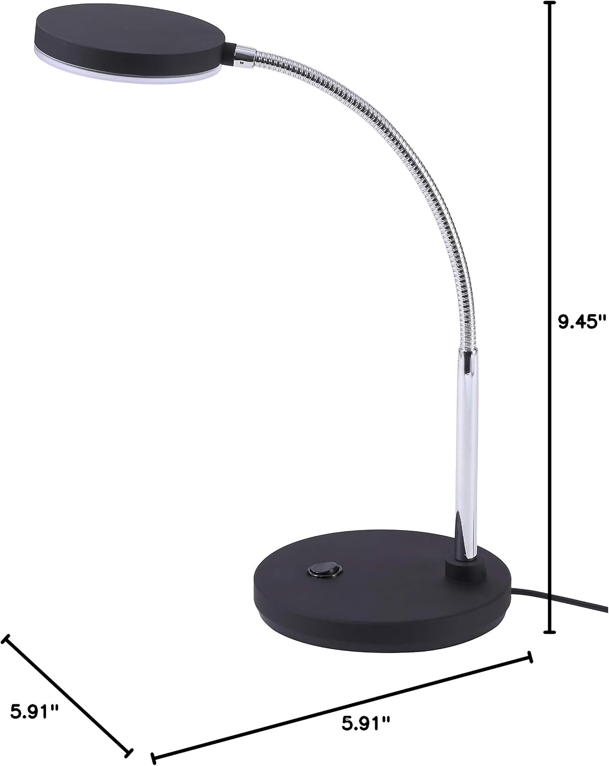 Bostitch Office LED Metal Gooseneck Desk Lamp, Flicker Free, Adjustable Head ...