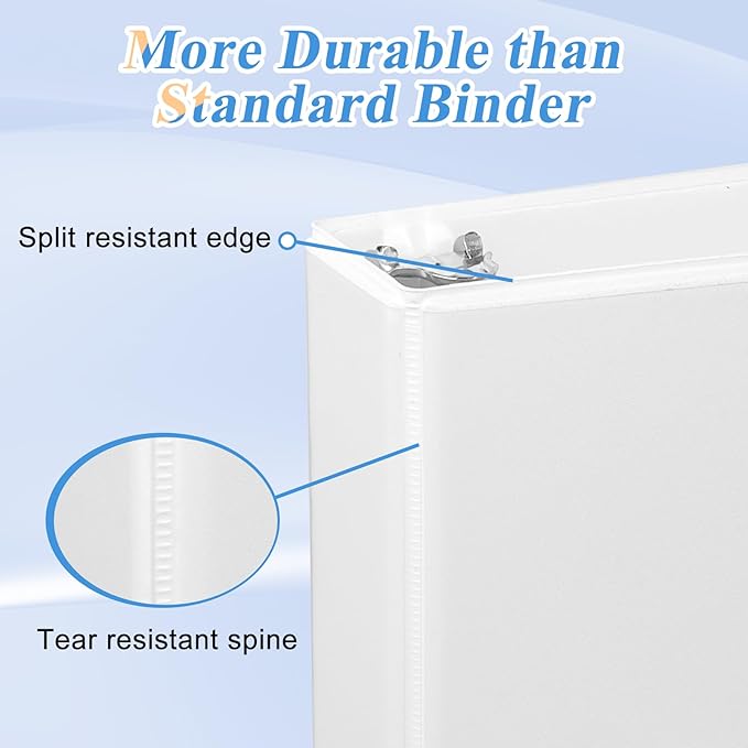 CIXILDTS 1-inch 3 Ring Binder Fit US Letter Size Paper, View Binder - Image 6