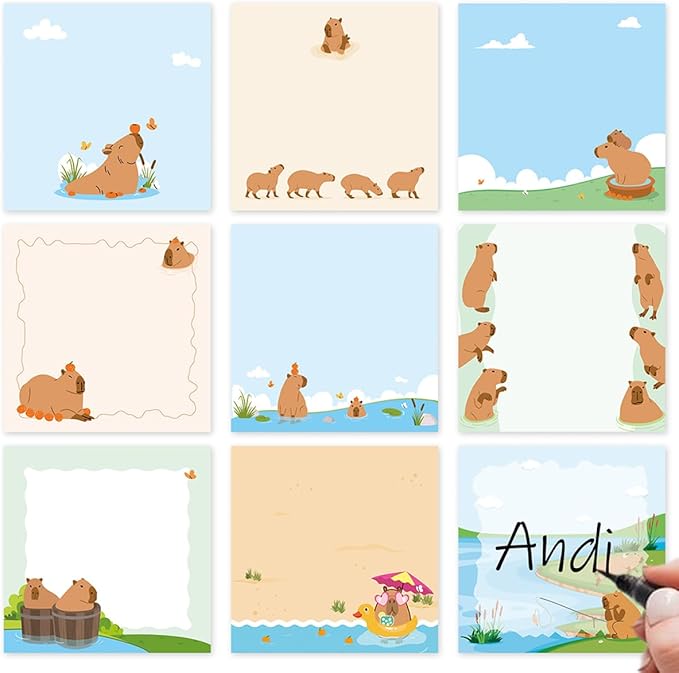 Lovarywow Capybara Sticky Notes Gifts by Lovarywow