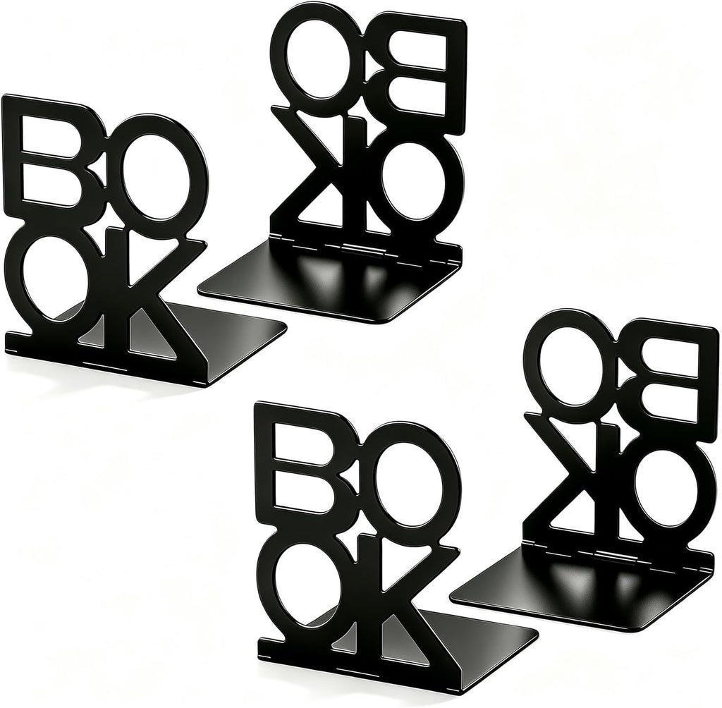 Book Ends,2 Pair Bookends Metal Bookend (Folding Book Ends 2 Pair)
