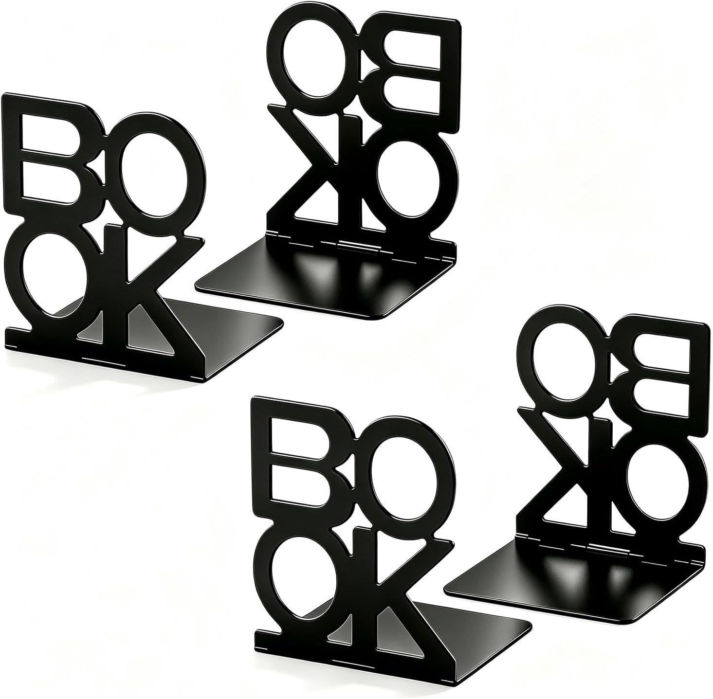 Book Ends,2 Pair Bookends Metal Bookend (Folding Book Ends 2 Pair)