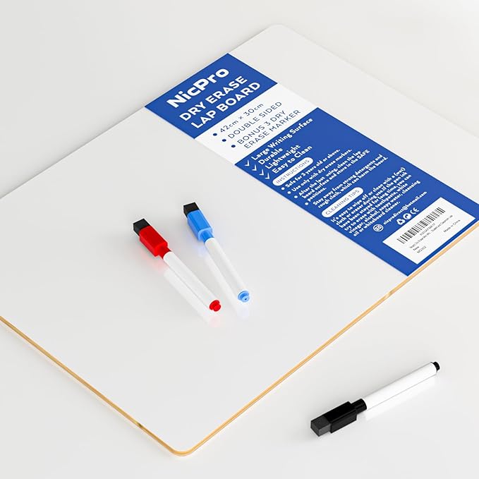 Nicpro 12 x 16 inches Lapboard Small Dry Erase Lap Board Double Sided - Image 6