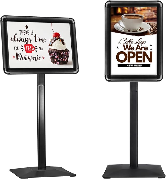 STANDNEE Heavy-duty Poster Stand Holder 11"x 17" Pedestal Floor Standing Sign by STANDNEE