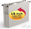 Shutex Extra Capacity Plastic Hanging File Folders, 12 Pack Reinforced by Shutex