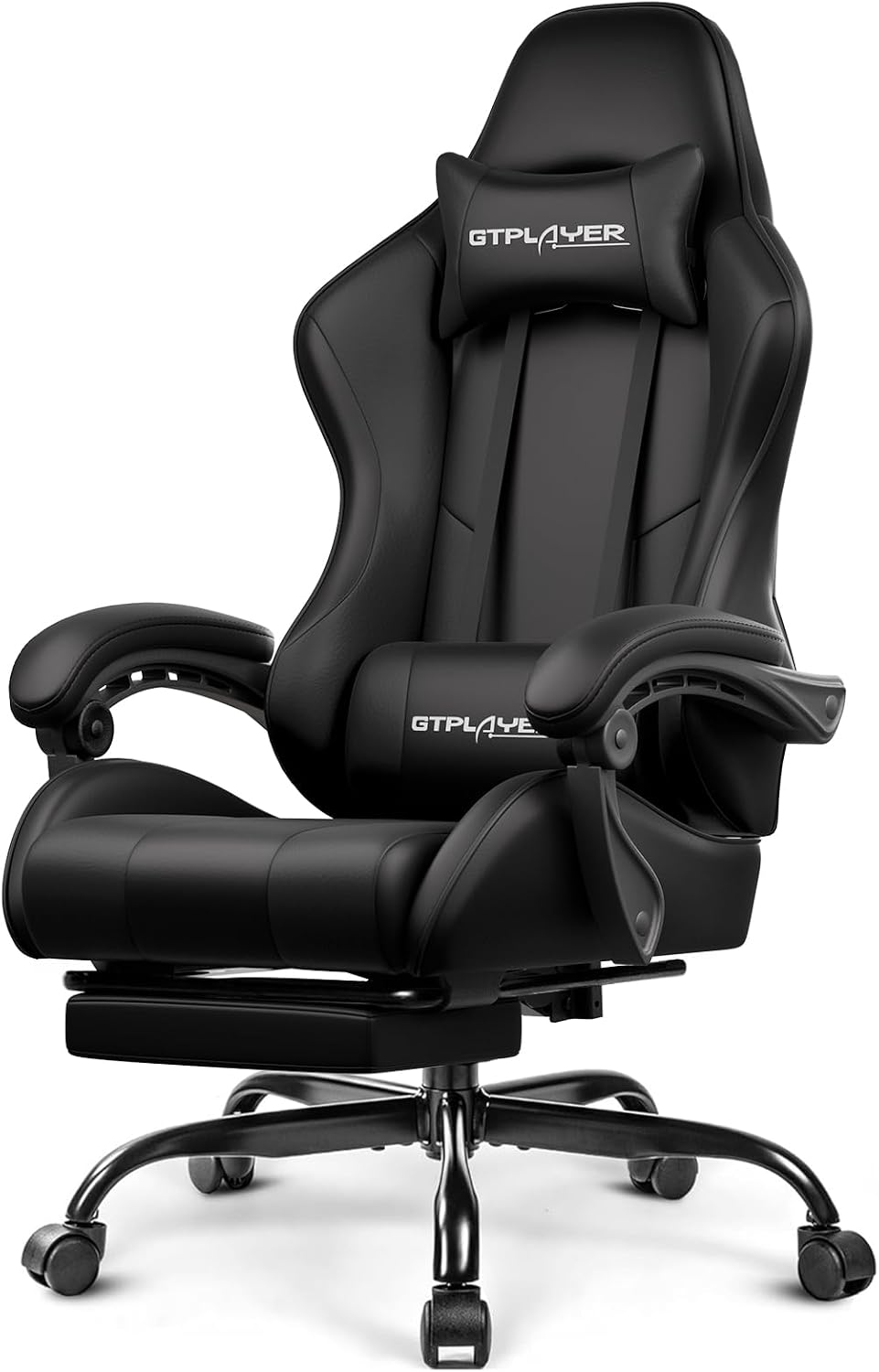 GTPLAYER Gaming Chair, Computer Chair with Footrest and Lumbar Support, Heigh...