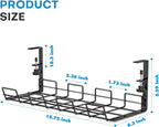No Drill Under Desk Cable Management Tray, Desk Wire Management Cable Tray - Image 5