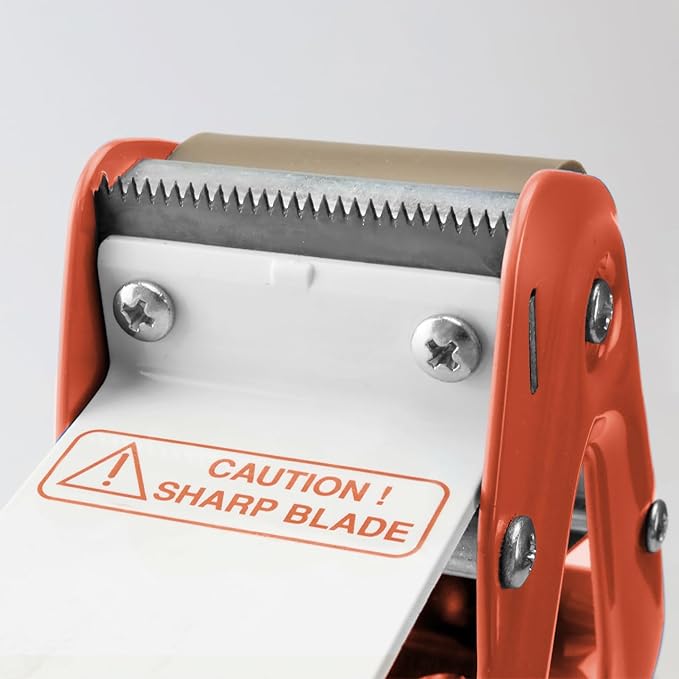 TAPEWELL Heavy Duty Metal Frame Orange Packing Tape Dispenser 3 Inch Core - Image 6