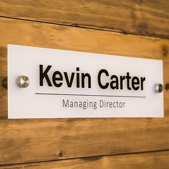 Personalized Office Door Sign, Custom Acrylic Name Plate by Unknown