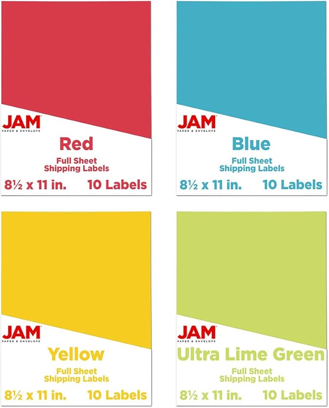 JAM PAPER Full Sheet Shipping Labels by JAMPaper