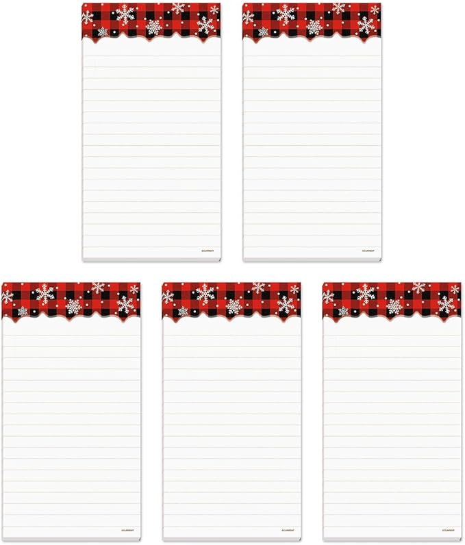 Current Buffalo Plaid Magnetic Holiday Notepad Set – Set of 5 Memo Pads - Image 2