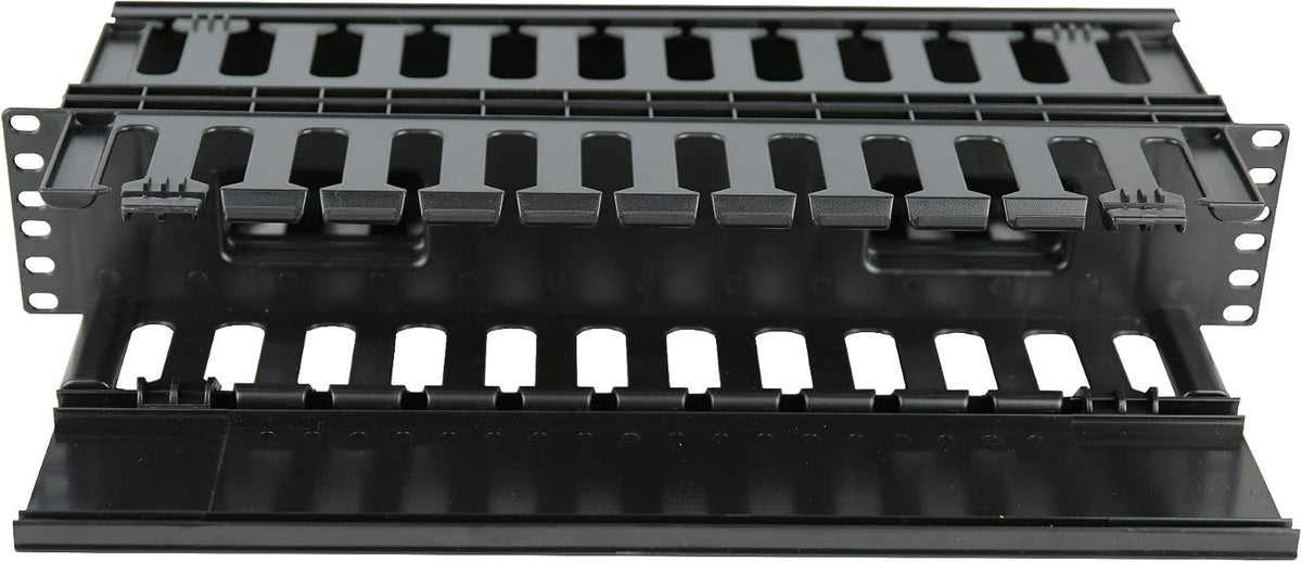 2U Horizontal Double Sided Finger Duct Cable Manager 19 Inch Rack Mount