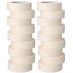 Fainne 18 Rolls Masking Tape Bulk 1.41 Inch Beige Wide Thin White Color by Fainne