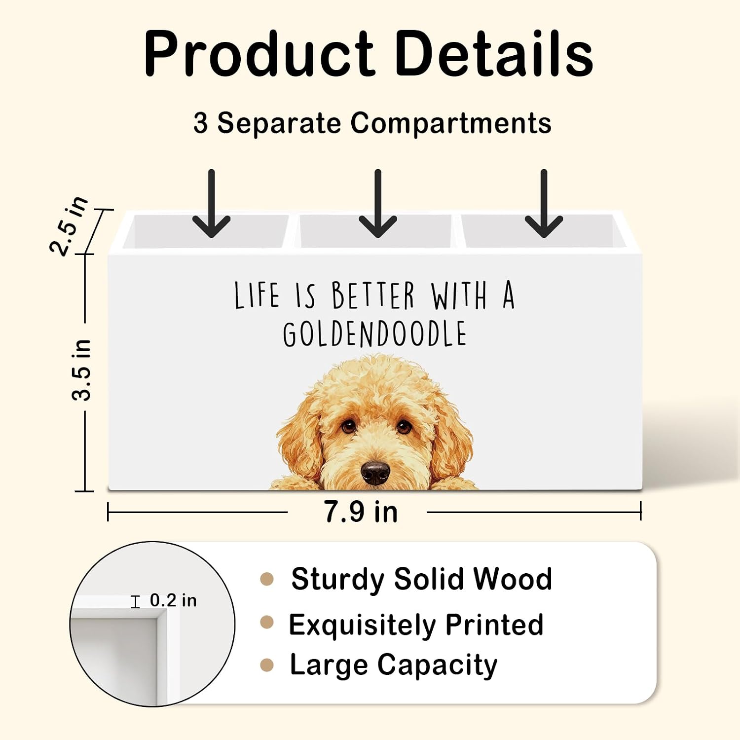 Goldendoodle Dog Gifts Pen Pencil Holder for Desk, Funny Golden Doodle Dog Gift Office Desk Accessories, Life Is Better with a Goldendoodle Pen Holders Organizer for Women Bathroom Decor