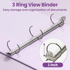 SUNEE 3 Ring Binder 1 Inch 1 Pack - Image 3