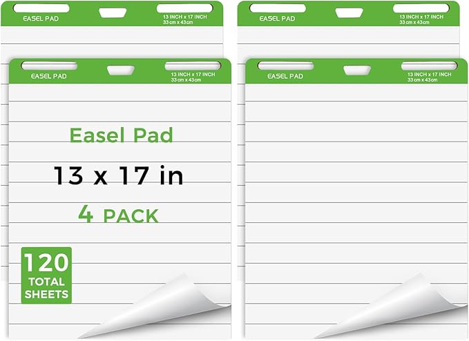 DINGIXOC Mini Easel Pads 13 x 17 Inch, 4 Pack Non-Stick Flip Chart Paper by Unknown