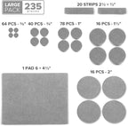 235 pcs Grey Felt Furniture Pads X-Protector! Huge Quantity of Furniture Pads - Image 5