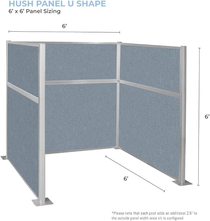 Versare Hush Panel Cubicle Kit | Workstation Partition Walls | Sound Dampening - Image 4