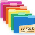 SUNEE File Folders, 36 Pack Manilla Folders 8.5 x 11, Colored File Folders Home by SUNEE
