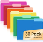 SUNEE File Folders, 36 Pack Manilla Folders 8.5 x 11, Colored File Folders Home by SUNEE