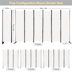 MAYOLIAH 6 Panel Folding Privacy Screen 9ft Wide, 6ft Tall Partition Room - Image 5