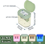 Small Pencil Sharpener for Kids, BOPART 24pcs Colored Pencil Sharpeners Manual - Image 2