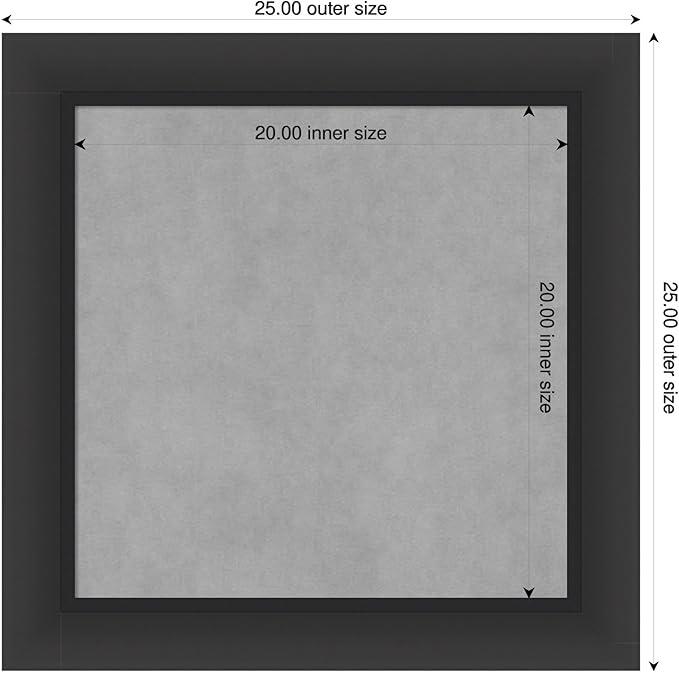 Amanti Art Black Framed Magnetic Board 25x25 Medium Vision Board - Image 2