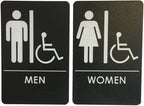 USA Made - Men's and Women's Restroom Signs ADA-Compliant Bathroom Door Signs by RockRidge