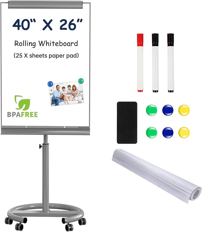 TSJ OFFICE Rolling Whiteboard Standing by TSJOFFICE