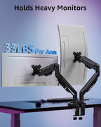 MOUNTUP Dual Monitor Stand for Max 43 inch Screens, Ultrawide Monitor Arm - Image 3