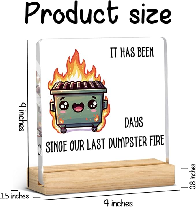 Funny Dumpster Fire Office Desk Decor, Dumpster Fire Desk Accessories Gifts - Image 3