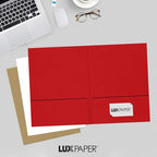 LUXPaper 9" x 12" Presentation Folders | Two Pocket | Ruby Red | 100lb. Cover | - Image 6