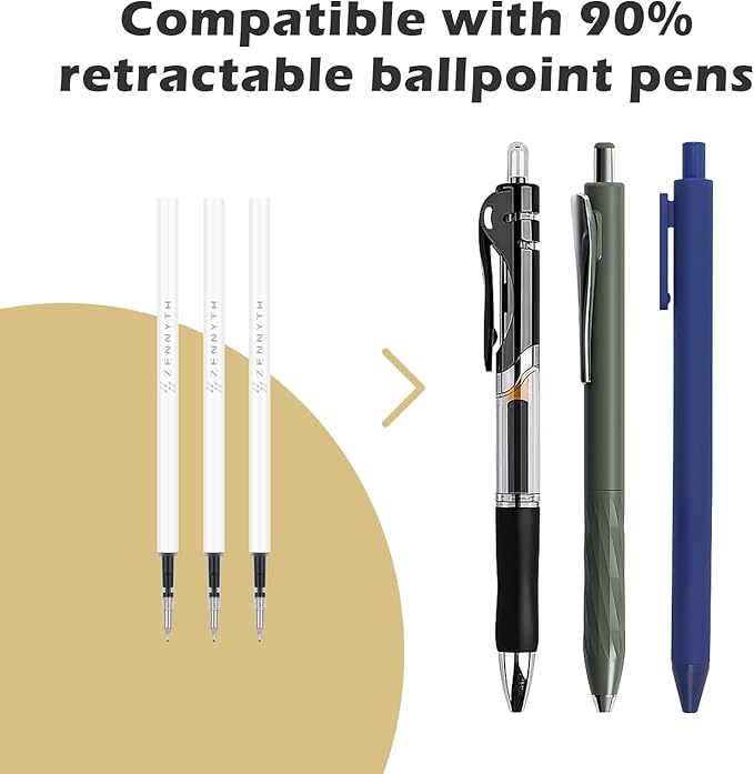 Ddaowanx 10 Pieces Gel Ink Pen Refills, Fine Point 0.5mm Tip Smooth Writing - Image 6