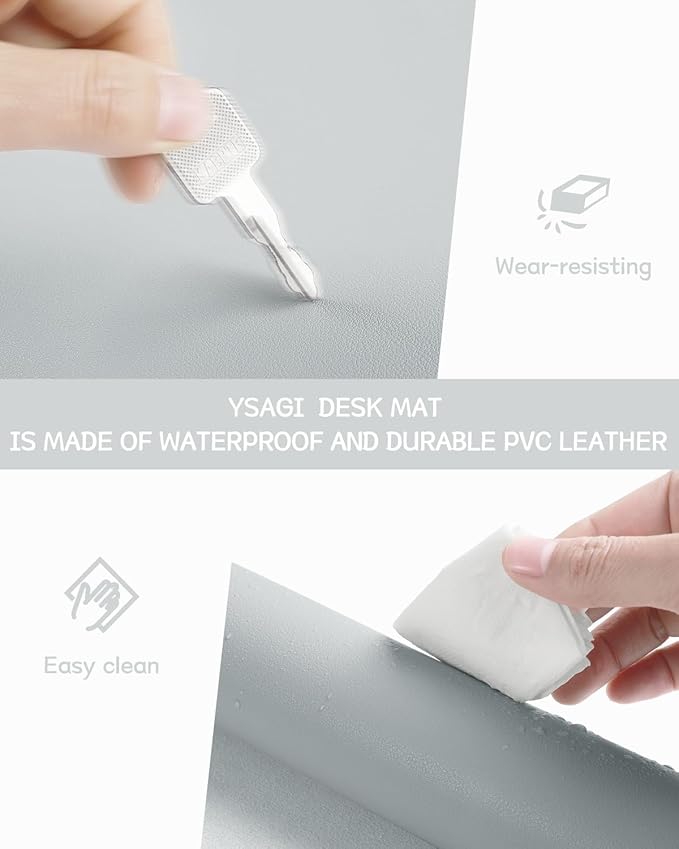 YSAGi Non-Slip Leather Desk Pad XL Size, Waterproof Laptop Computer Desk - Image 6