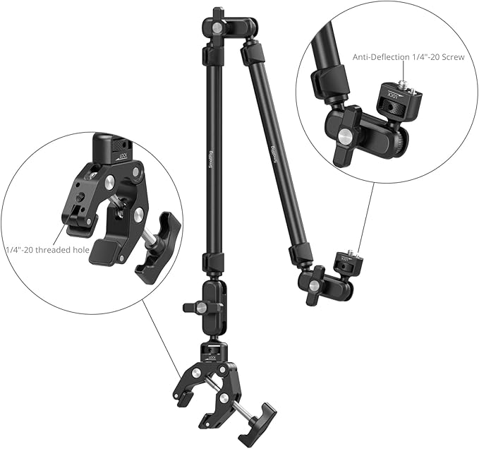 SmallRig 22.4" Magic Arm with Super Clamp, Overhead Phone Mount, Flexible Desk - Image 5
