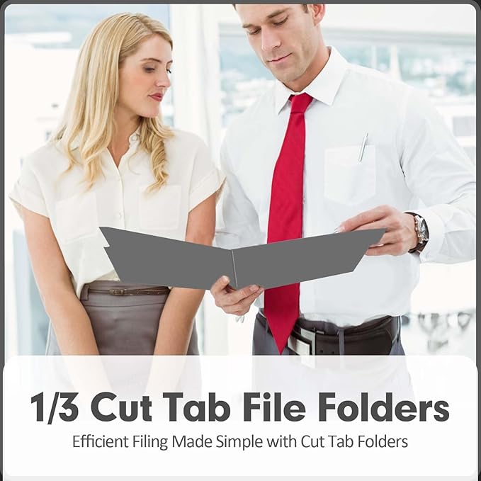 File Folder, PANDRI 120 Pack File Folder, 1/3 Cut Tab, Letter Size, Filing - Image 6